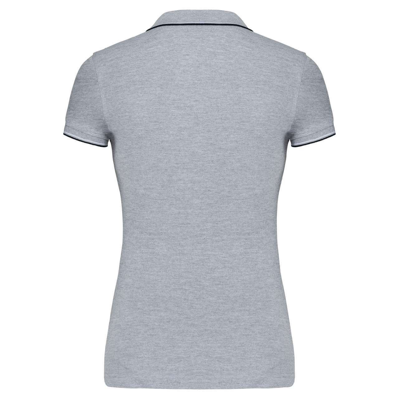 LADIES' SHORT-SLEEVED POLO SHIRT - Oxford Grey/Navy/White - Additional