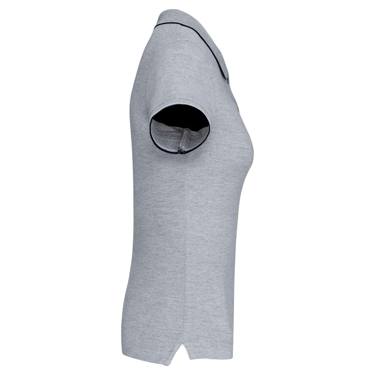 LADIES' SHORT-SLEEVED POLO SHIRT - Oxford Grey/Navy/White - Additional