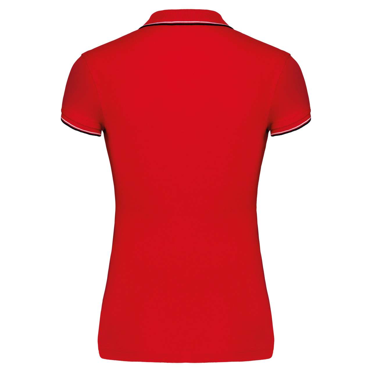 LADIES' SHORT-SLEEVED POLO SHIRT - Red/Navy/White - Additional