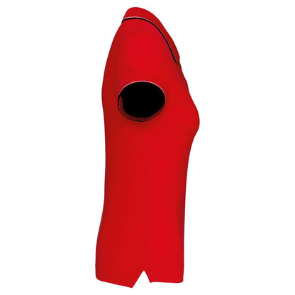 LADIES' SHORT-SLEEVED POLO SHIRT - Red/Navy/White - Additional