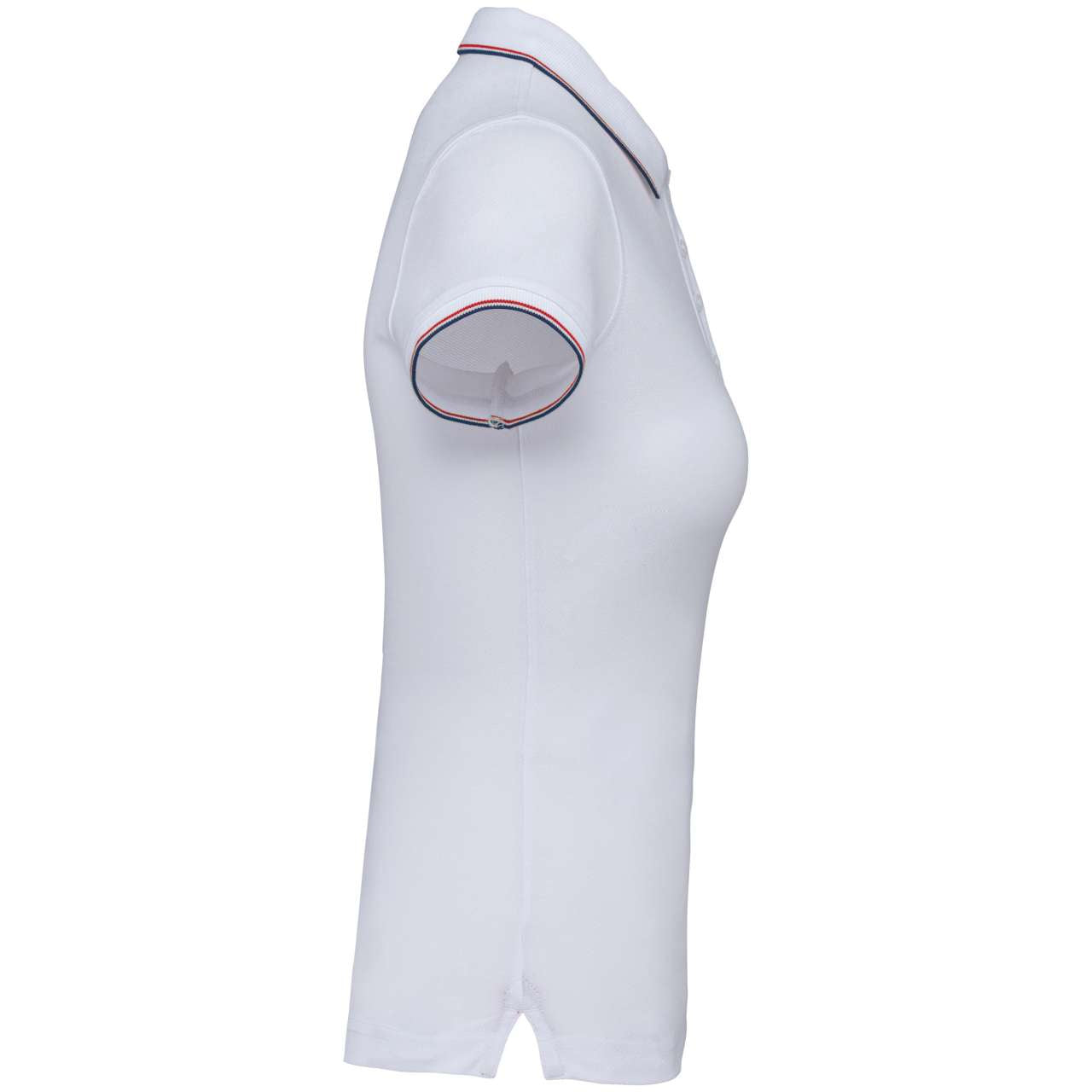 LADIES' SHORT-SLEEVED POLO SHIRT - White/Navy/Red - Additional