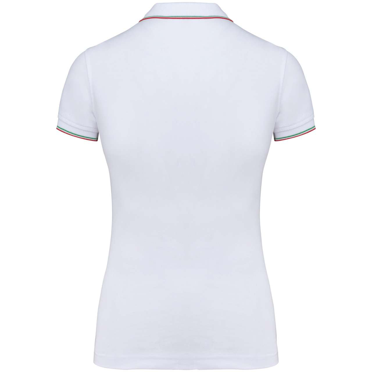 LADIES' SHORT-SLEEVED POLO SHIRT - White/Red/Green - Additional