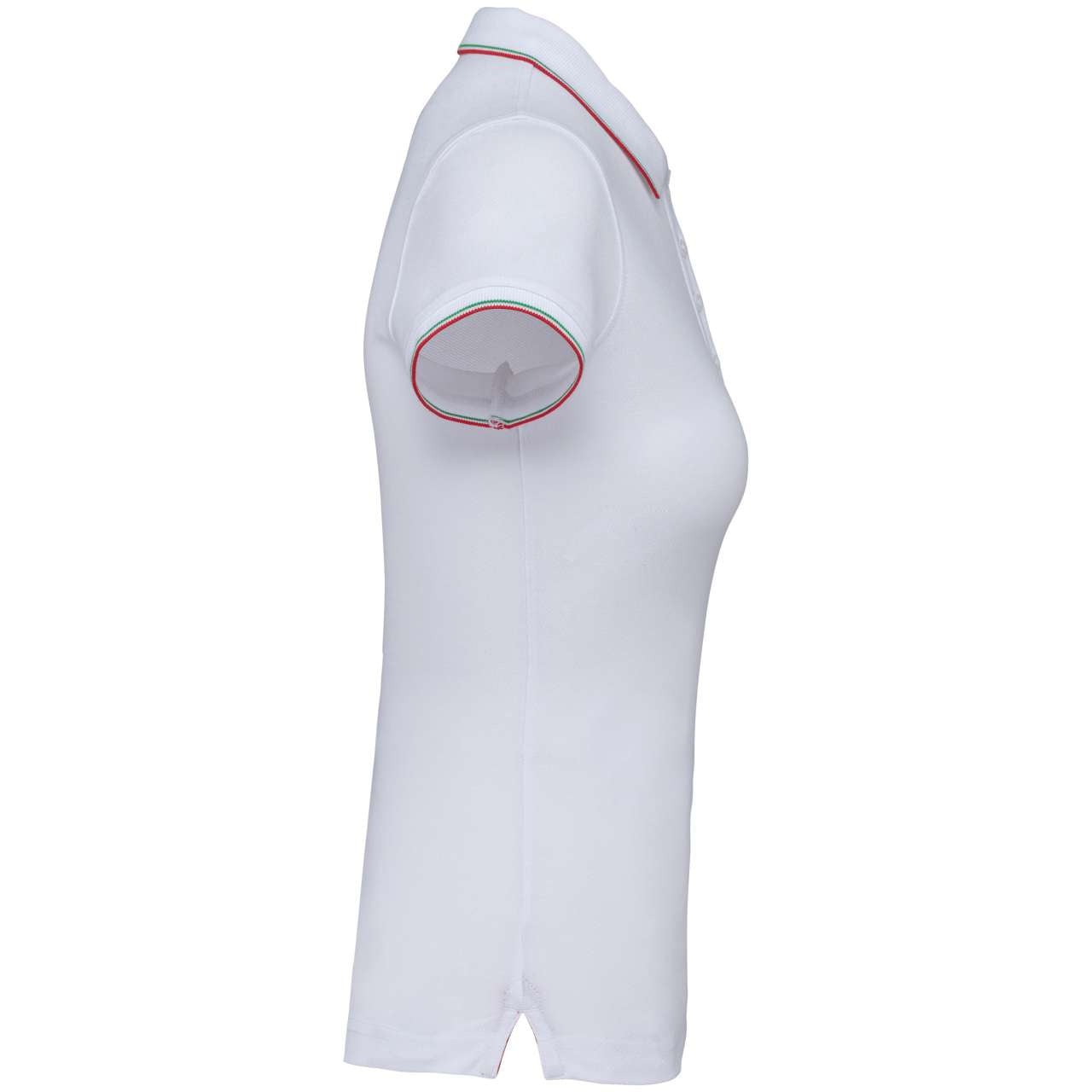 LADIES' SHORT-SLEEVED POLO SHIRT - White/Red/Green - Additional