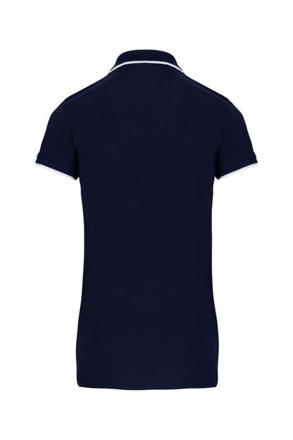 LADIES' SHORT-SLEEVED PIQUÉ KNIT POLO SHIRT - Navy/White/Red - Additional