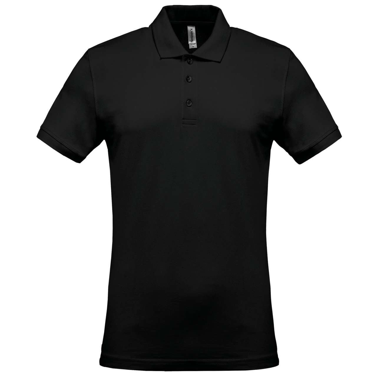 MEN'S SHORT-SLEEVED PIQUÉ POLO SHIRT - Black - Main
