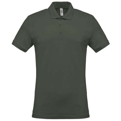 MEN'S SHORT-SLEEVED PIQUÉ POLO SHIRT - Dark Khaki - Main