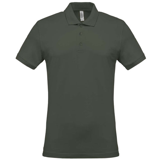 MEN'S SHORT-SLEEVED PIQUÉ POLO SHIRT - Dark Khaki - Main