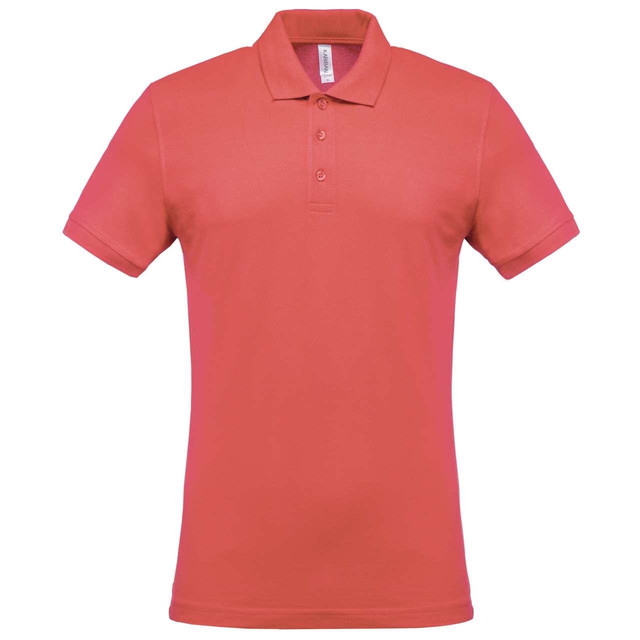 MEN'S SHORT-SLEEVED PIQUÉ POLO SHIRT - True Coral - Main