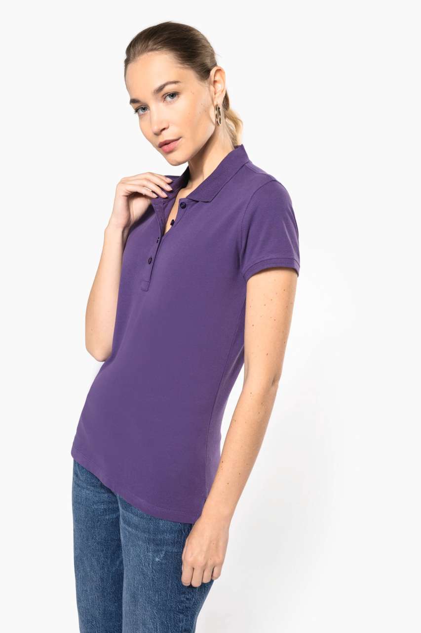 LADIES’ SHORT-SLEEVED PIQUÉ POLO SHIRT - Wine - Additional