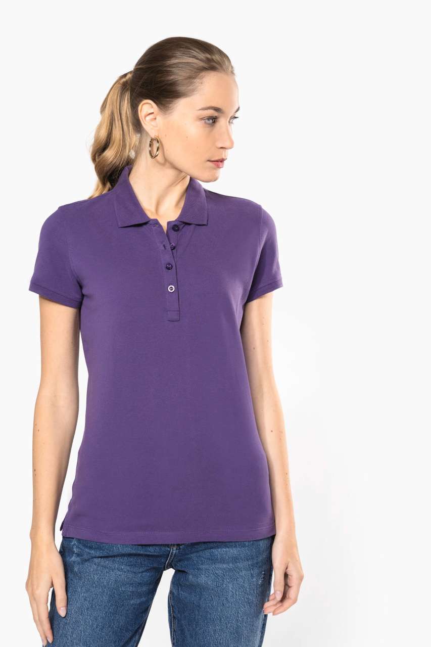 LADIES’ SHORT-SLEEVED PIQUÉ POLO SHIRT - Ash Heather - Model