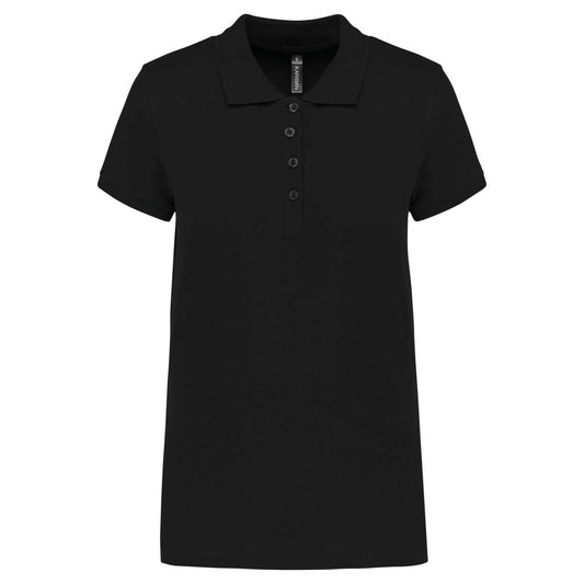 LADIES’ SHORT-SLEEVED PIQUÉ POLO SHIRT - Black - Main