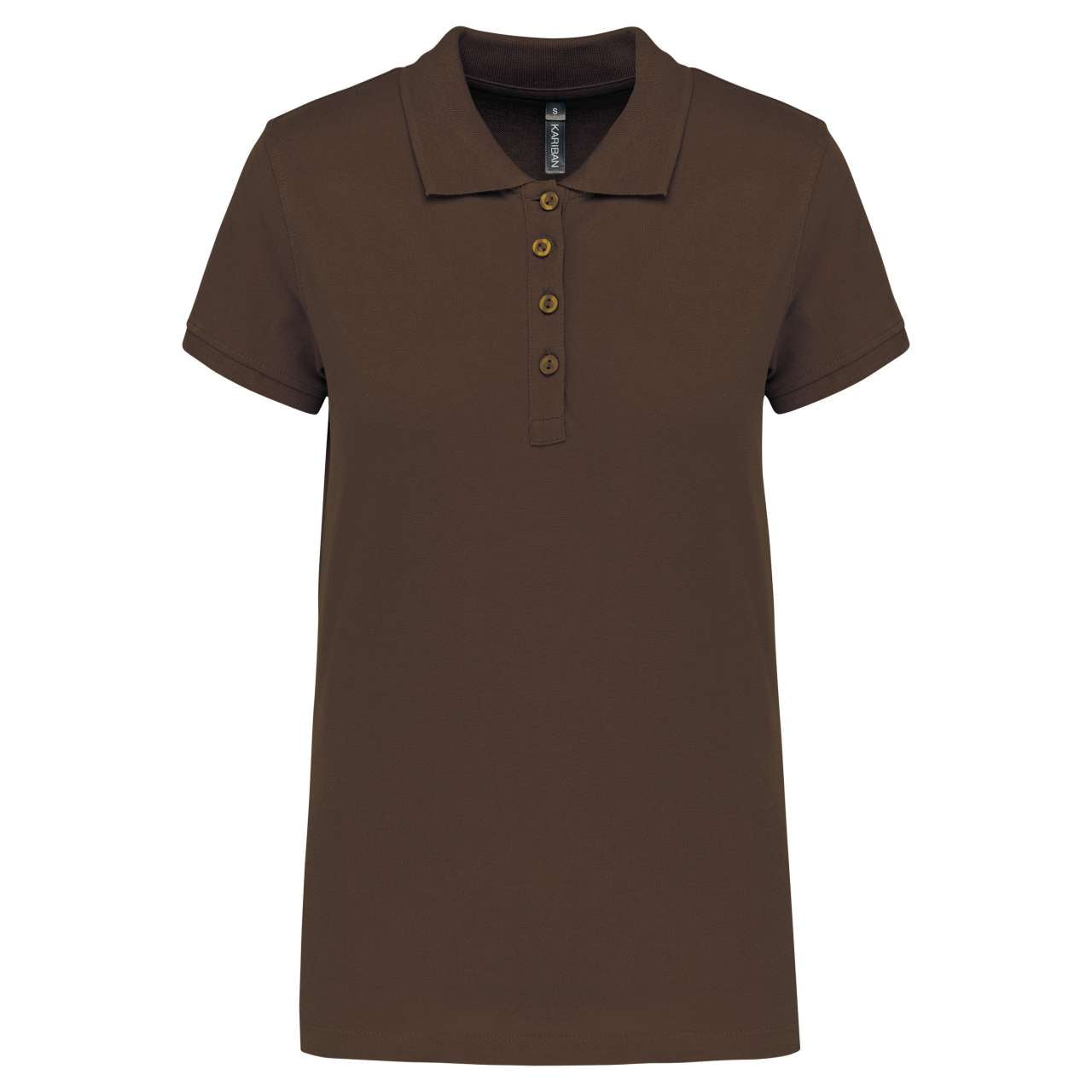 LADIES’ SHORT-SLEEVED PIQUÉ POLO SHIRT - Chocolate - Main