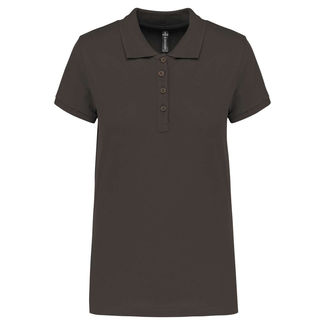 LADIES’ SHORT-SLEEVED PIQUÉ POLO SHIRT - Dark Grey - Main