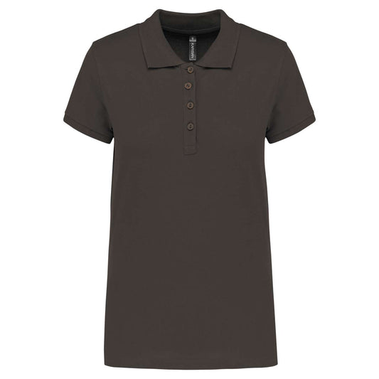 LADIES’ SHORT-SLEEVED PIQUÉ POLO SHIRT - Dark Grey - Main