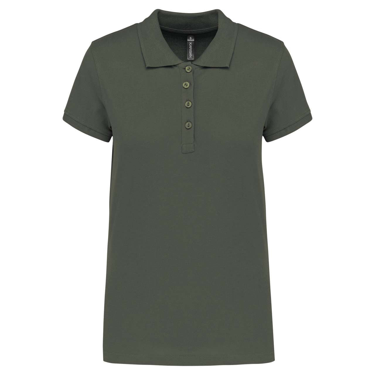 LADIES’ SHORT-SLEEVED PIQUÉ POLO SHIRT - Dark Khaki - Main