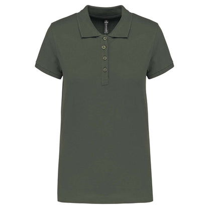 LADIES’ SHORT-SLEEVED PIQUÉ POLO SHIRT - Dark Khaki - Main