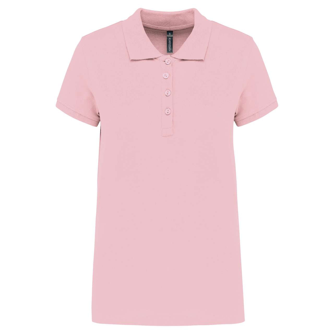 LADIES’ SHORT-SLEEVED PIQUÉ POLO SHIRT - Pale Pink - Main