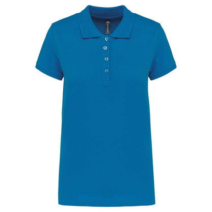 LADIES’ SHORT-SLEEVED PIQUÉ POLO SHIRT - Tropical Blue - Main