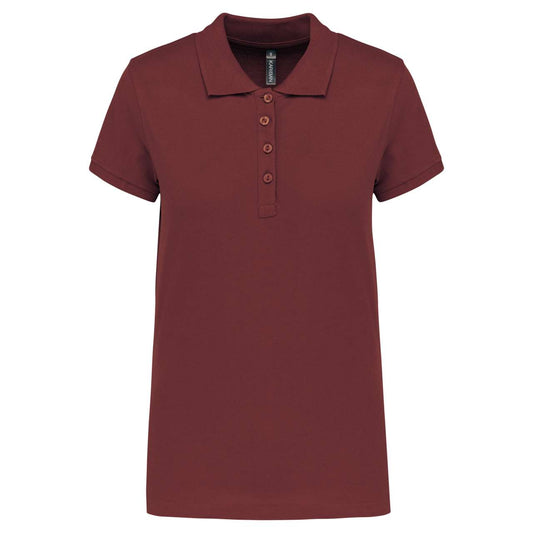LADIES’ SHORT-SLEEVED PIQUÉ POLO SHIRT - Wine - Main