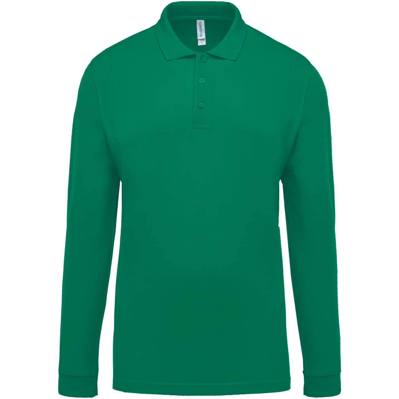 MEN'S LONG-SLEEVED PIQUÉ POLO SHIRT - Kelly Green - Main