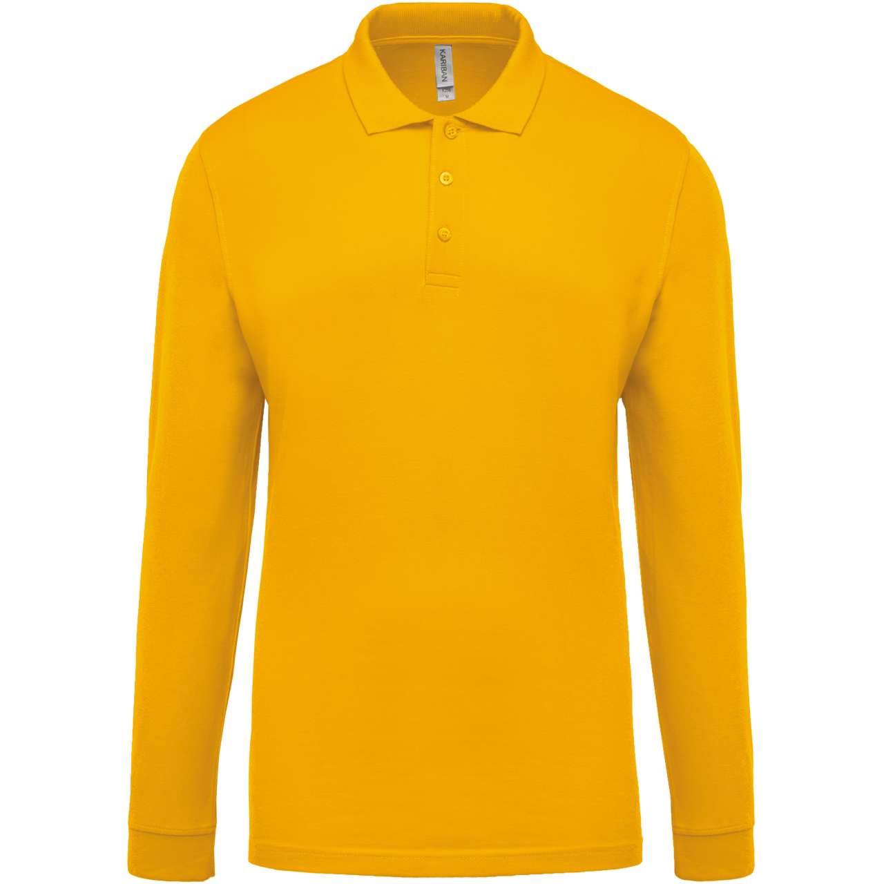 MEN'S LONG-SLEEVED PIQUÉ POLO SHIRT - Yellow - Main