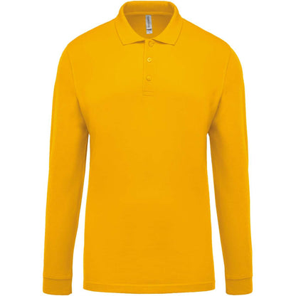 MEN'S LONG-SLEEVED PIQUÉ POLO SHIRT - Yellow - Main