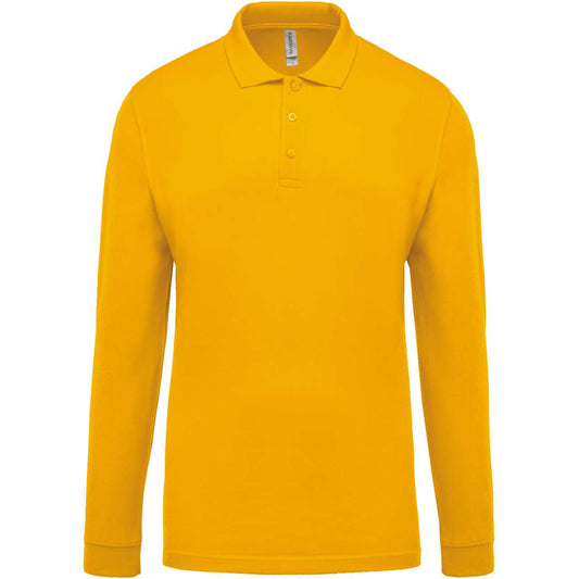 MEN'S LONG-SLEEVED PIQUÉ POLO SHIRT - Yellow - Main
