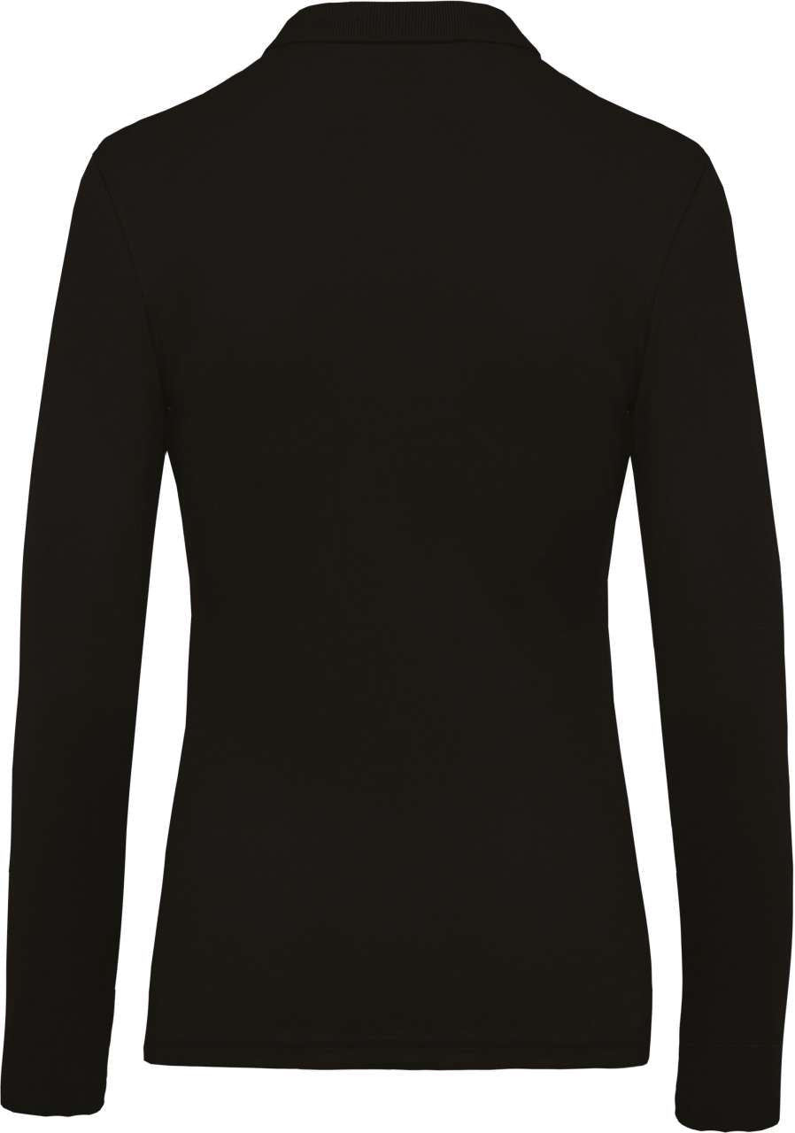 LADIES’ LONG-SLEEVED PIQUÉ POLO SHIRT - Black - Additional