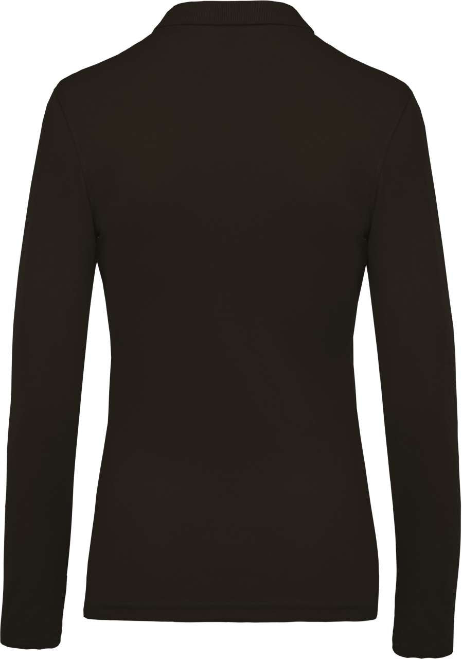LADIES’ LONG-SLEEVED PIQUÉ POLO SHIRT - Dark Grey - Additional