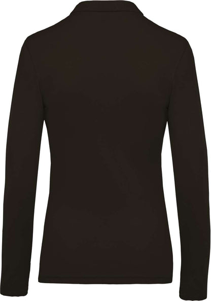 LADIES’ LONG-SLEEVED PIQUÉ POLO SHIRT - Dark Grey - Additional