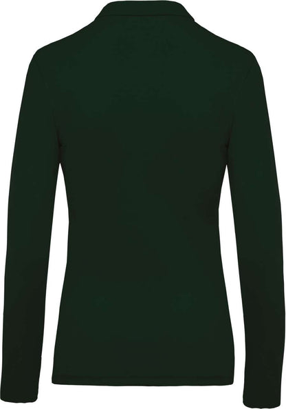 LADIES’ LONG-SLEEVED PIQUÉ POLO SHIRT - Forest Green - Additional