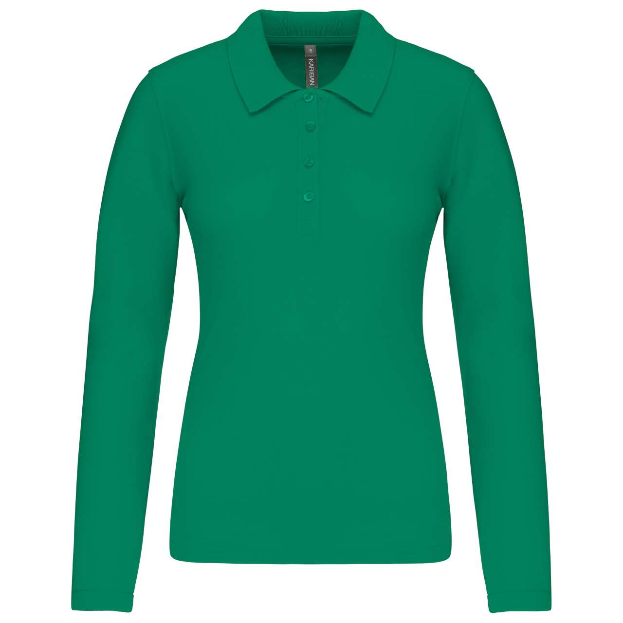 LADIES’ LONG-SLEEVED PIQUÉ POLO SHIRT - Kelly Green - Main