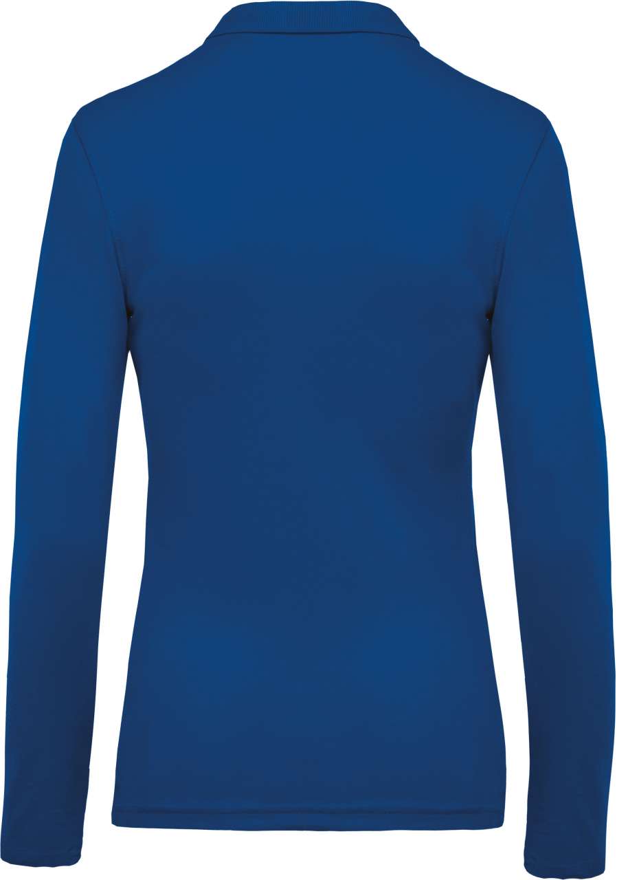LADIES’ LONG-SLEEVED PIQUÉ POLO SHIRT - Light Royal Blue - Additional