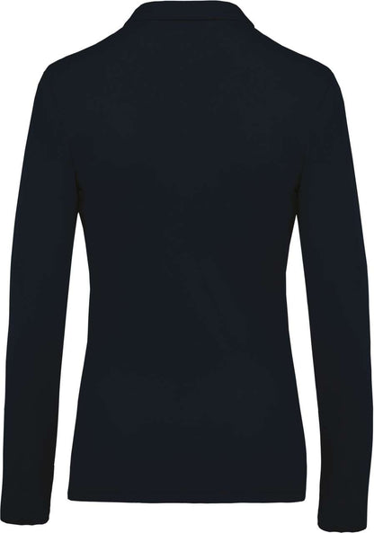 LADIES’ LONG-SLEEVED PIQUÉ POLO SHIRT - Navy - Additional