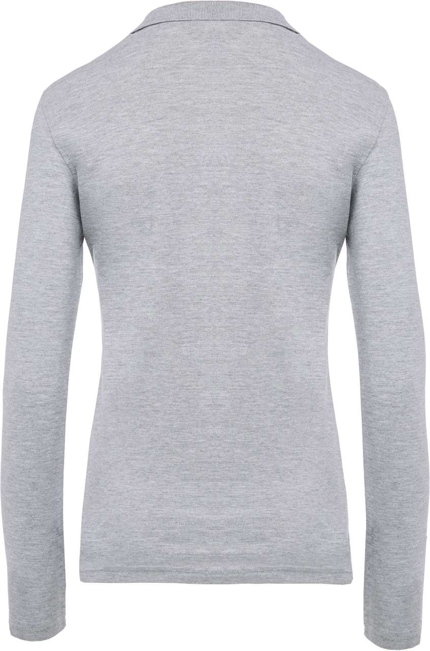 LADIES’ LONG-SLEEVED PIQUÉ POLO SHIRT - Oxford Grey - Additional