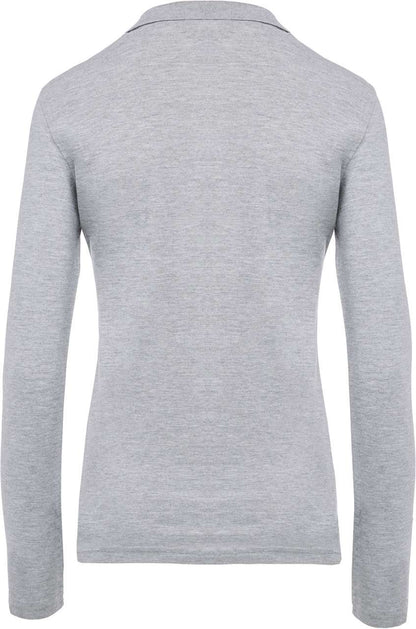 LADIES’ LONG-SLEEVED PIQUÉ POLO SHIRT - Oxford Grey - Additional
