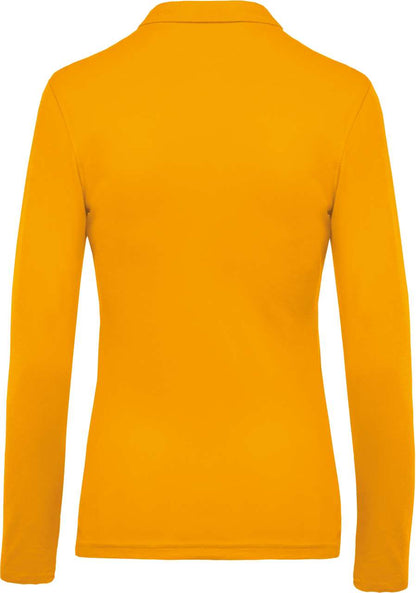 LADIES’ LONG-SLEEVED PIQUÉ POLO SHIRT - Yellow - Additional