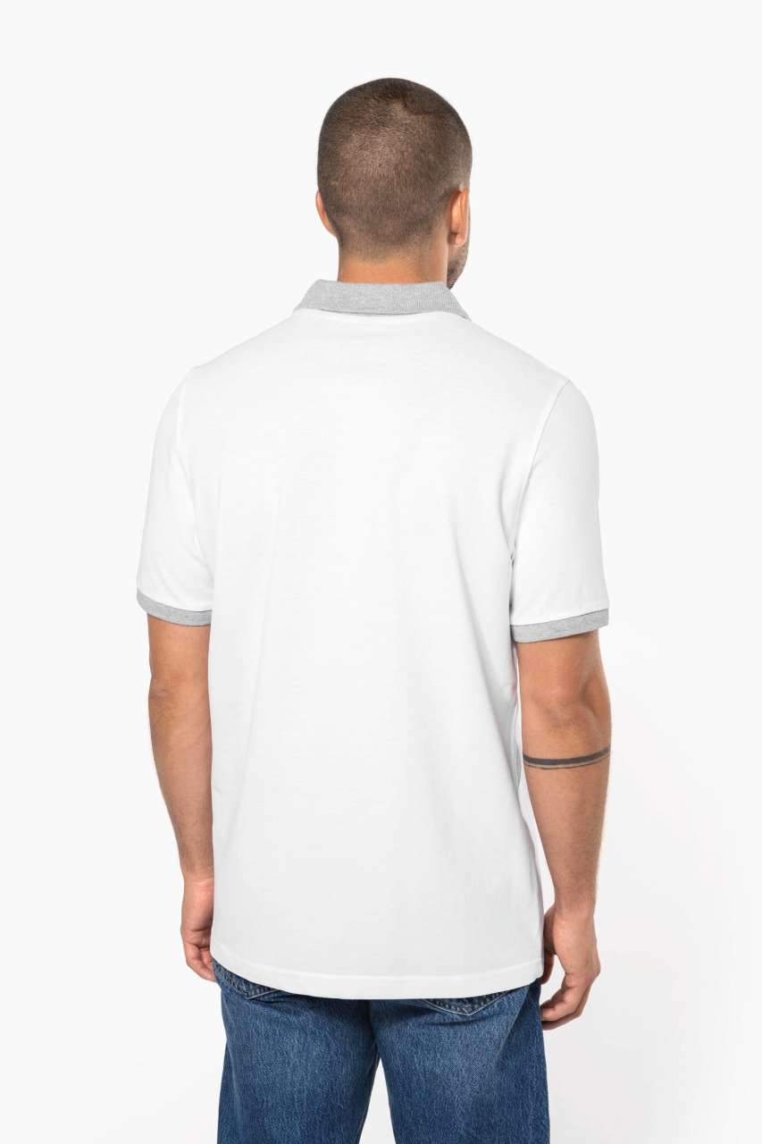 MEN'S TWO-TONE PIQUÉ POLO SHIRT - Black/Oxford Grey - Additional