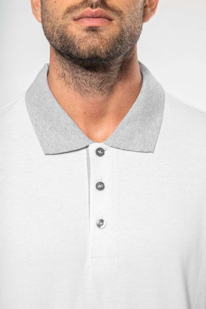 MEN'S TWO-TONE PIQUÉ POLO SHIRT - Black/Oxford Grey - Additional