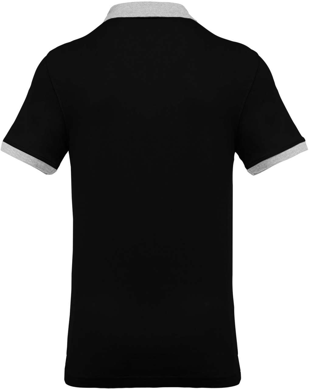 MEN'S TWO-TONE PIQUÉ POLO SHIRT - Black/Oxford Grey - Additional