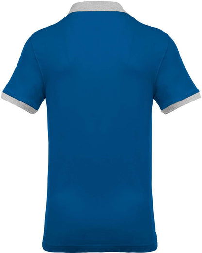 MEN'S TWO-TONE PIQUÉ POLO SHIRT - Light Royal Blue/Oxford Grey - Additional