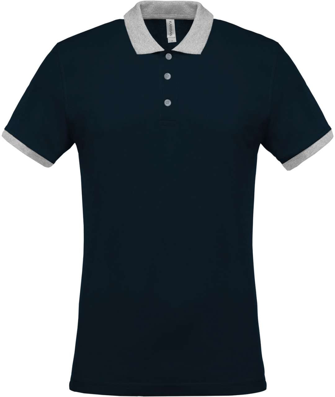MEN'S TWO-TONE PIQUÉ POLO SHIRT - Navy/Oxford Grey - Main