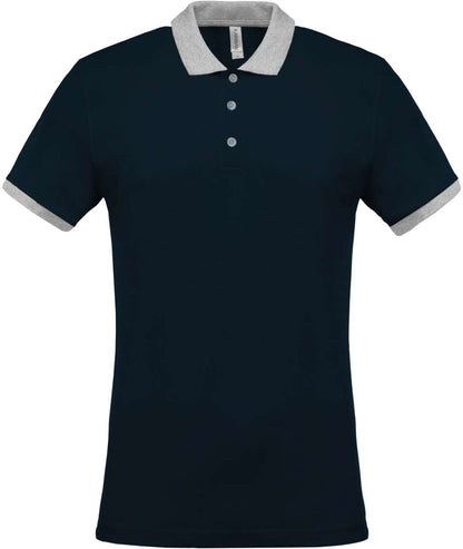 MEN'S TWO-TONE PIQUÉ POLO SHIRT - Navy/Oxford Grey - Main