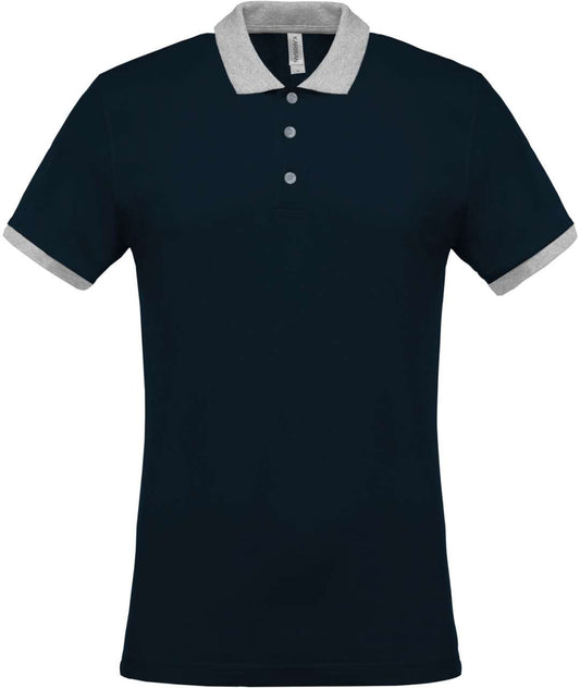 MEN'S TWO-TONE PIQUÉ POLO SHIRT - Navy/Oxford Grey - Main