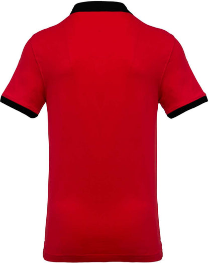 MEN'S TWO-TONE PIQUÉ POLO SHIRT - Red/Black - Additional