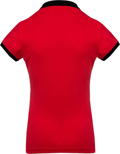 LADIES’ TWO-TONE PIQUÉ POLO SHIRT - Red/Black - Additional