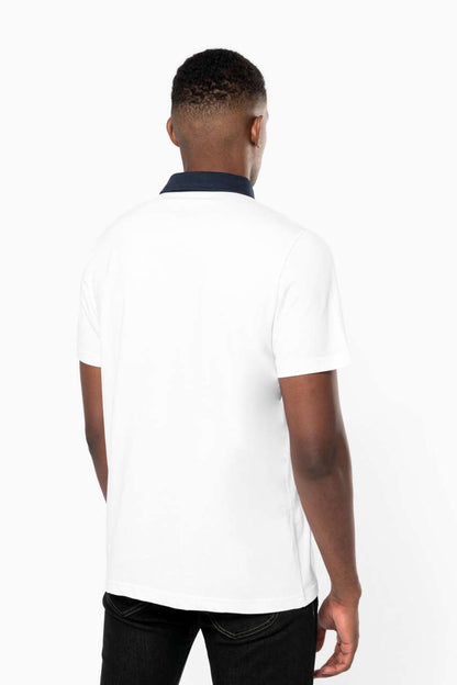 MEN'S TWO-TONE JERSEY POLO SHIRT - Black/Dark Grey Heather - Additional