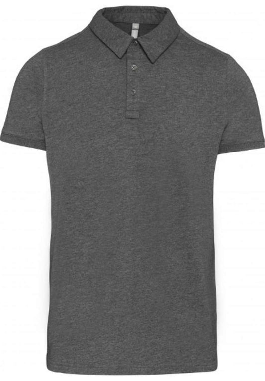 MEN'S SHORT SLEEVED JERSEY POLO SHIRT - Grey Heather - colorimageurl