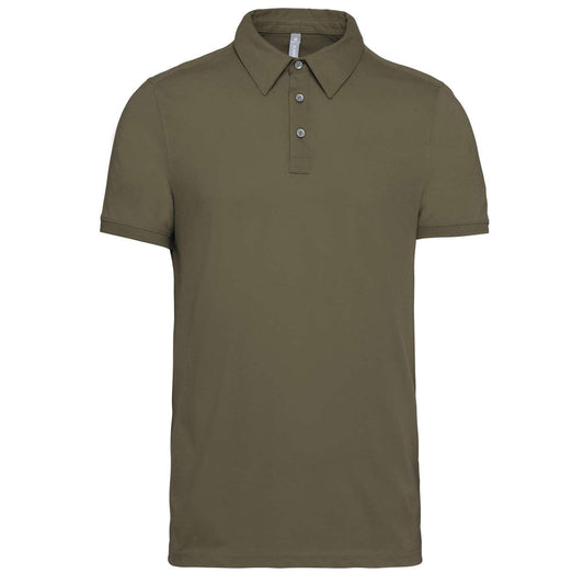 MEN'S SHORT SLEEVED JERSEY POLO SHIRT - Light Khaki - colorimageurl