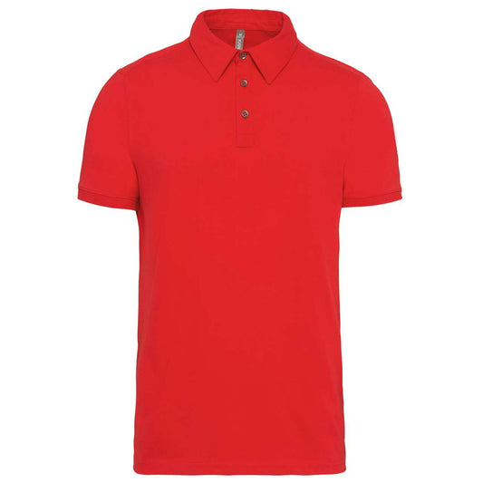 MEN'S SHORT SLEEVED JERSEY POLO SHIRT - Red - colorimageurl